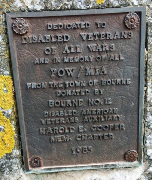 TOWN OF BOURNE DISABLED VETERANS OF ALL WARS MEMORIAL PLAQUE