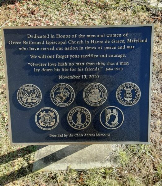 GRACE REFORMED EPISCOPAL CHURCH VETEANS MEMORIAL PLAQUE