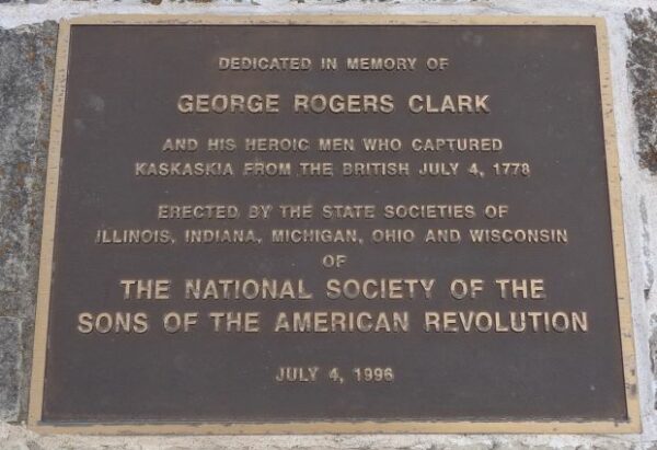 DEDICATED IN MEMORY OF GEORGE ROGERS CLARK MEMORIAL PLAQUE