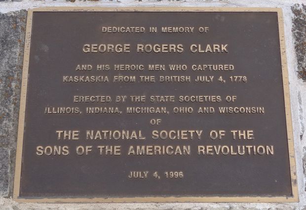 DEDICATED IN MEMORY OF GEORGE ROGERS CLARK MEMORIAL PLAQUE