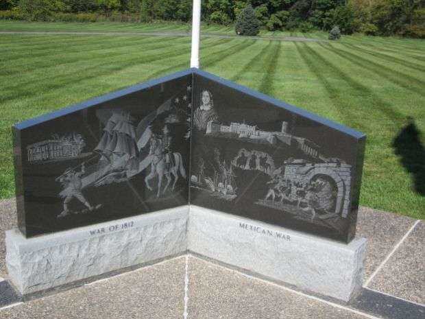 DAVENPORT ALL VETERANS MEMORIAL WAR OF 1812 AND MEXICAN WAR PANEL