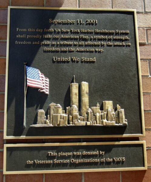 VA NEW YORK SEPTEMBER 11, 2001 MEMORIAL PLAQUE