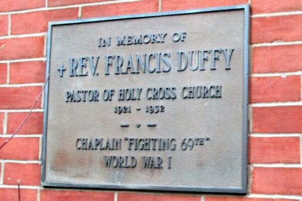IN MEMORY OF REV. FRANCIS DUFFY WAR MEMORIAL PLAQUE