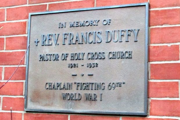 IN MEMORY OF REV. FRANCIS DUFFY WAR MEMORIAL PLAQUE