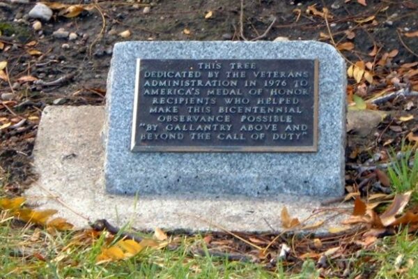 NEW YORK CITY VETERANS ADMINISTRATION MEDAL OF HONOR MEMORIAL TREE PLAQUE