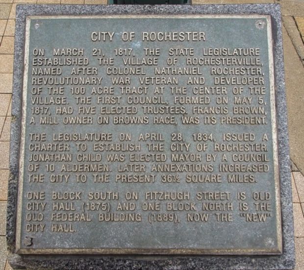 CITY OF ROCHESTER REVOLUTIONARY WAR VETERANS MEMORIAL PLAQUE