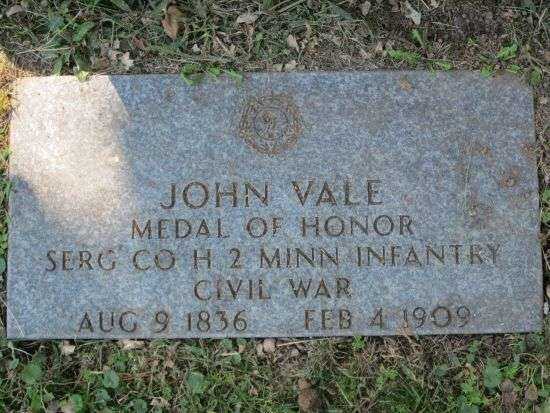 SERG. JOHN VALE MEDAL OF HONOR GRAVESTONE