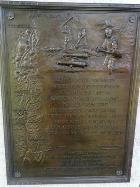 CROWN POINT REVOLUTIONARY WAR MEMORIAL PLAQUE