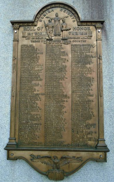 ELMIRA HEIGHTS WORLD WAR ROLL OF HONOR MEMORIAL PLAQUE