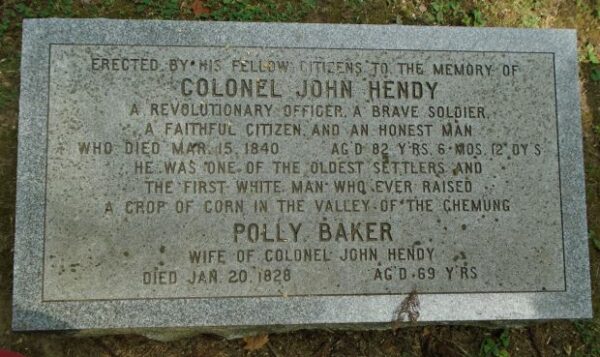 COLONEL JOHN HENDY REVOLUTIONARY OFFICER WAR MEMORIAL TABLET