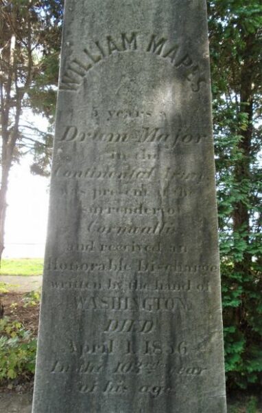 WILLIAM MAPLES DRUM MAJOR CONTINENTAL ARMY MEMORIAL STONE