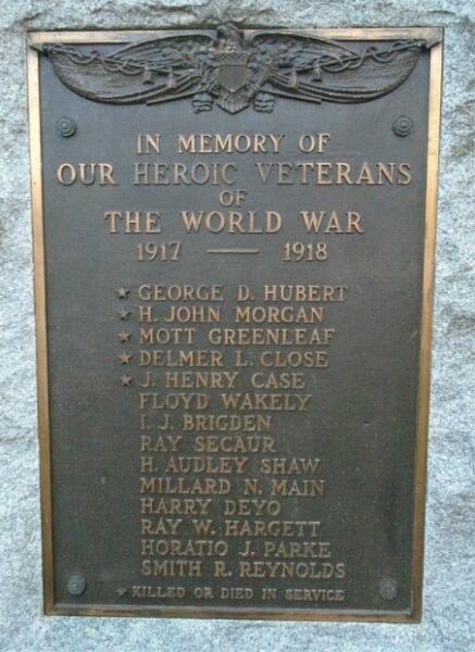 TOWN OF LOCKE WAR VETERANS MEMORIAL PLAQUE A