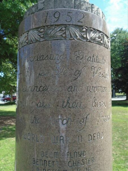 VESTAL WAR VETERANS MEMORIAL STONE A