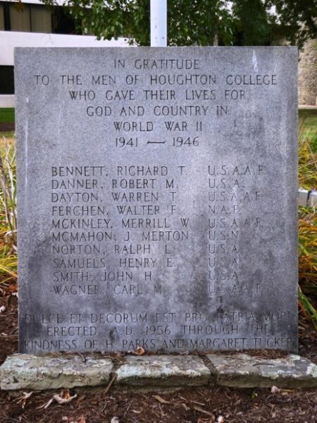 HOUGHTON COLLEGE WORLD WAR II MEMORIAL