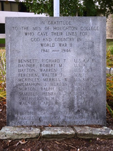 HOUGHTON COLLEGE WORLD WAR II MEMORIAL