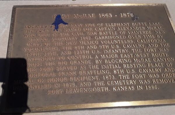 FORT MCRAE 1863-1876 MEMORIAL PLAQUE