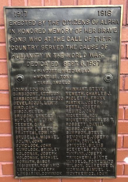 ALPHA TOWNSHIP WAR VETERANS MEMORIAL PLAQUE E