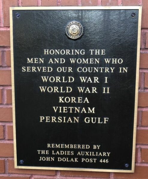 ALPHA TOWNSHIP WAR VETERANS MEMORIAL PLAQUE B