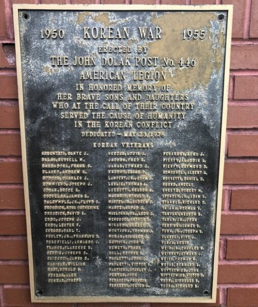 ALPHA TOWNSHIP WAR VETERANS MEMORIAL PLAQUE A