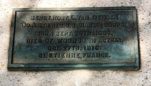 SERGT. ROBT. L. VAN DEUSEN WAR MEMORIAL PLAQUE