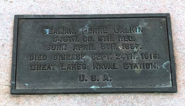 SEAMAN, PERRE GALKIN WAR MEMORIAL PLAQUE