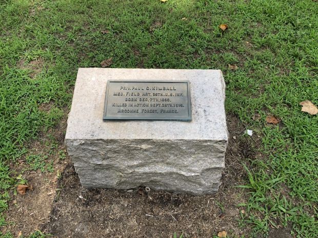 PRIV, PAUL G. KIMBALL WAR MEMORIAL PLAQUE