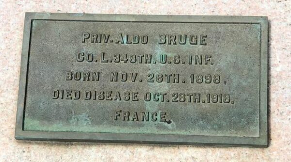 PRIV. ALDO BRUCE WAR MEMORIAL PLAQUE