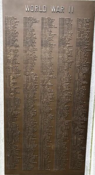 CITY OF VINELAND WAR VETERANS MEMORIAL PLAQUE F