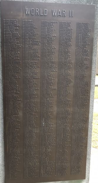 CITY OF VINELAND WAR VETERANS MEMORIAL PLAQUE E