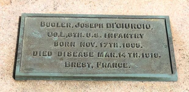 BUGLER JOESPH DI’GIURGIO WAR MEMORIAL PLAQUE