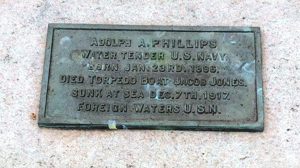 ADOLPH A. PHILLIPS WAR MEMORIAL PLAQUE