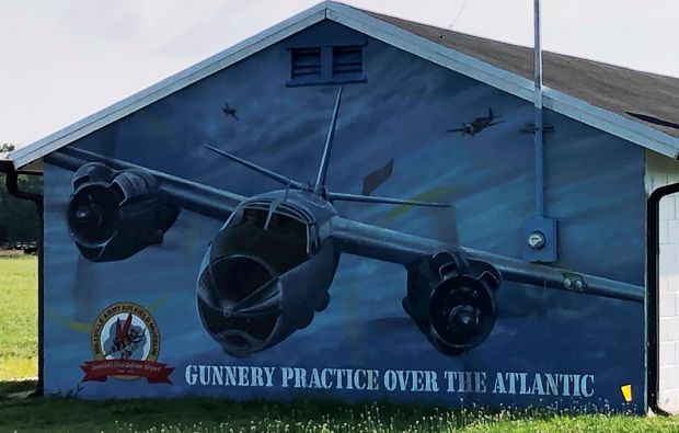 GUNNERY PRACTICE OVER THE ATLANTIC WAR MEMORIAL MURAL