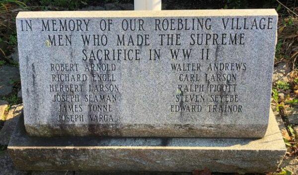 ROEBLING SUPREME SACRIFICE WORLD WAR II MEMORIAL