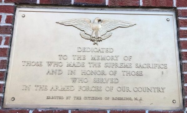 ROEBFLING SUPREME SACRIFICE WAR VETERANS MEMORIAL PLAQUE