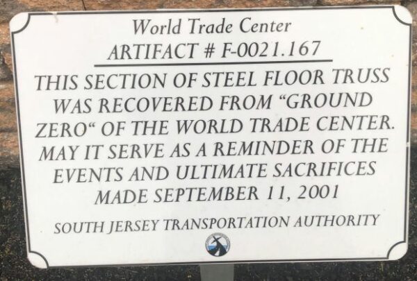 HAMMONTON WORLD TRADE CENTER MEMORIAL PLAQUE B
