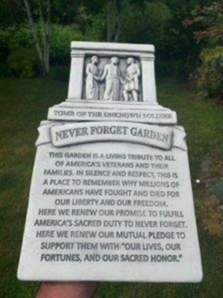 TOMB OF THE UNKNOWN SOLDIER NEVER FORGET GARDEN MEMORIAL