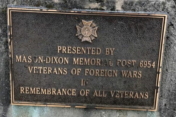 MASON-DIXON MEMORIAL POST 6954 ALL VETERANS MEMORIAL PLAQUE