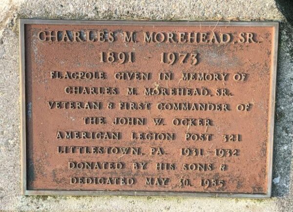 CHARLES M. MOOREHEARD, SR. WAR MEMORIAL PLAQUE