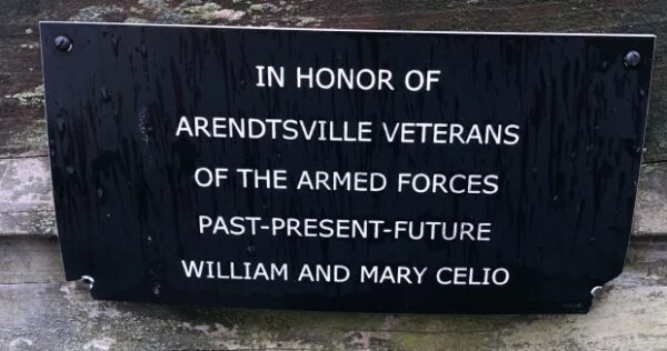 ARENDTSVILLE VETERANS MEMORIAL BENCH PLAQUE