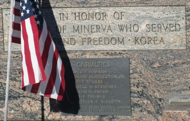 MINERVA WAR VETERANS MEMORIAL PLAQUE B