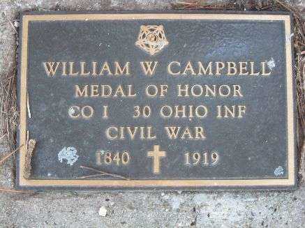 PVT. WILLIAM W. CAMPBELL MEDAL OF HONOR GRAVESTONE