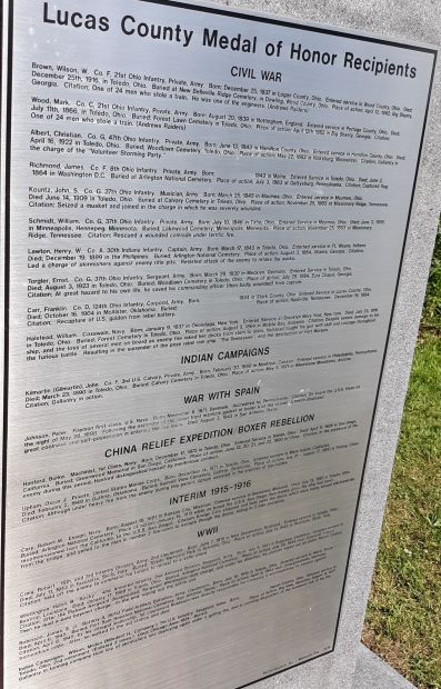 LUCAS COUNTY MEDAL OF HONOR RECIPIENTS MEMORIAL