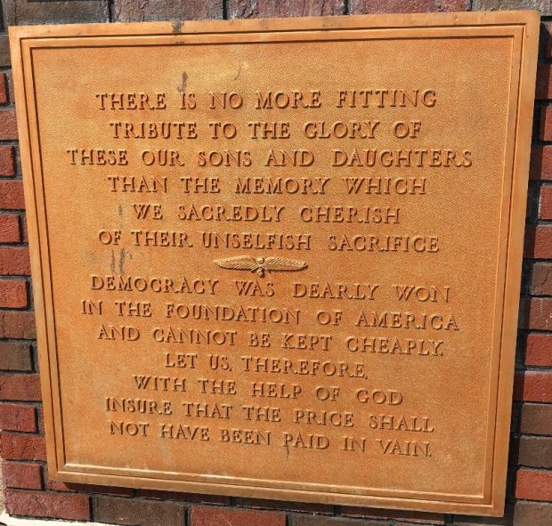 A LIVING WAR MEMORIAL PLAQUE C