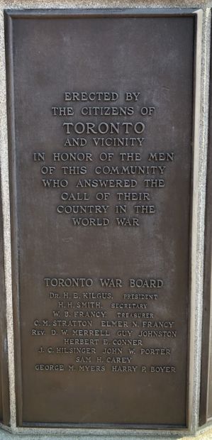 TORONTO’S SOLDIERS AND SAILORS MOMUNENT PLAQUE A
