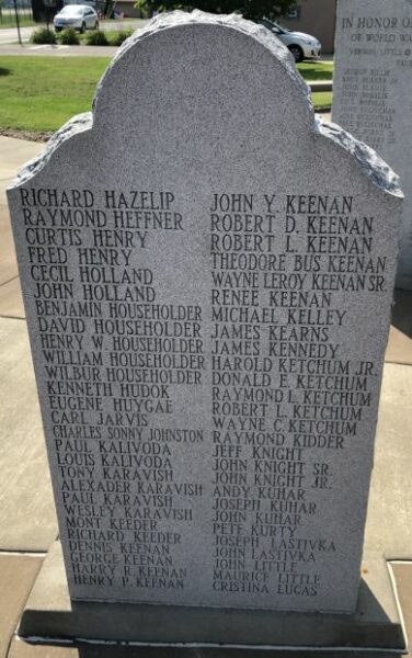 VILLAGE OF STRATTON VETERANS MEMORIAL PARK STONE C