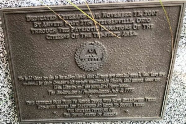 AMVETS POST 275 VETERANS MEMORIAL PLAQUE