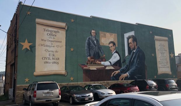 TELEGRAPH OFFICE DURING THE U.S. CIVIL WAR MEMORIAL MURAL