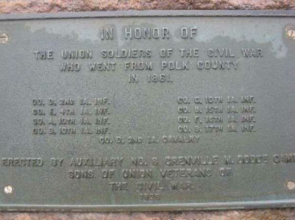 POLK COUNTY CIVIL WAR MEMORIAL PLAQUE