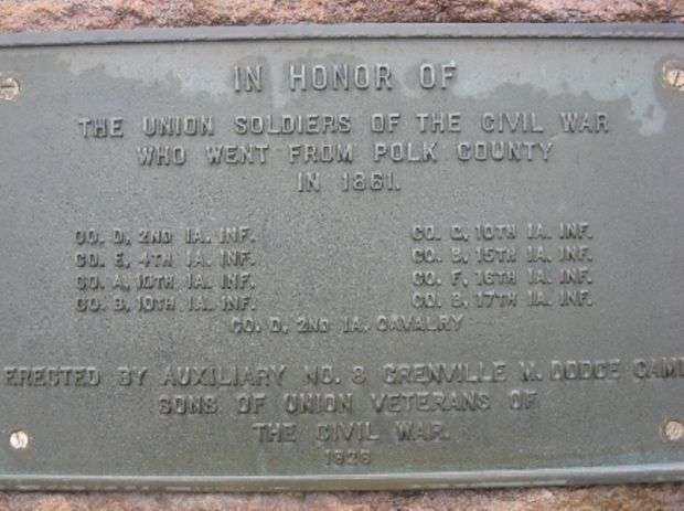 POLK COUNTY CIVIL WAR MEMORIAL PLAQUE