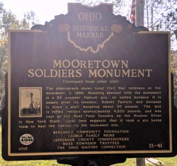 MORRESTOWN SOLDIERS MONUMENT MARKER BACK
